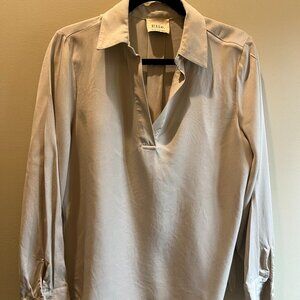 Casual open-neck blouse